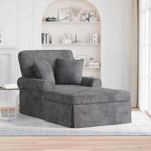 Imagine vidaXL Chaise Lounge cu fustă Gri închis 157 x 91 x 91 cm ARES
