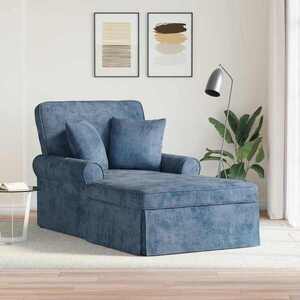 Imagine vidaXL Chaise Lounge cu fustă cu pernă albastru 157 x 91 x 91 cm ARES