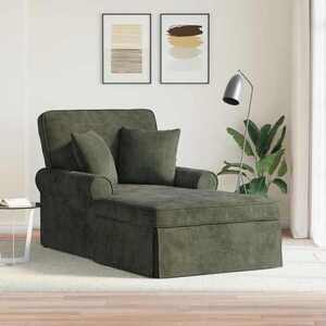 Imagine vidaXL Chaise Lounge cu fustă cu pernă Verde 157 x 91 x 91 cm ARES