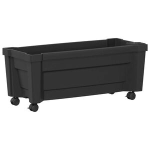 Imagine vidaXL Ghiveci Calypso cu roți PP Antracit