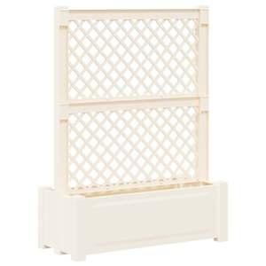 Imagine vidaXL Ghiveci mare cu trellis Alb 99, 5 x 43 x 133, 5 PP