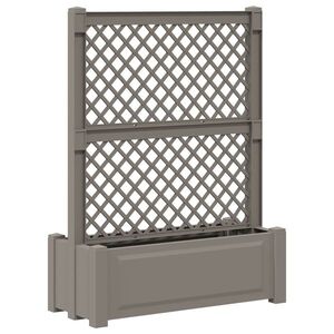 Imagine vidaXL Ghiveci mare cu trellis Gri 99, 5 x 43 x 133, 5 PP