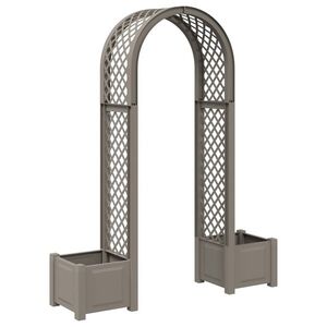 Imagine vidaXL Arc de trandafiri cu ghiveci Gri 168, 5 x 43 x 207 cm PP