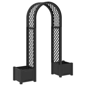 Imagine vidaXL Arc de trandafiri cu ghiveci Antracit 168, 5 x 43 x 207 cm PP