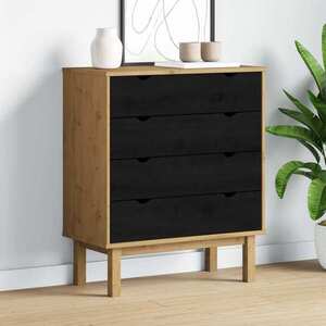 Imagine vidaXL Comodă cu sertare cu sertar OTTA Negru 76, 5 x 39, 5 x 90 cm