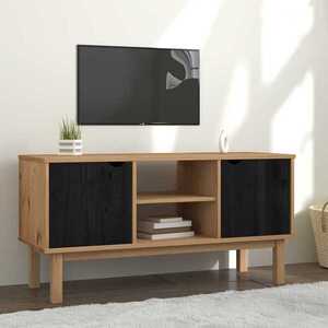 Imagine vidaXL Support TV OTTA 113, 5 x 43 x 57 cm Negru Lemn masiv de pin