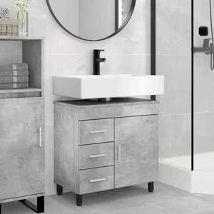 Imagine vidaXL Unitate Vanity pentru Baie Gri Beton 60 x 35 x 60 cm