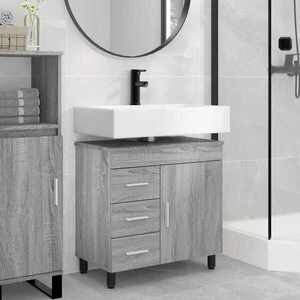 Imagine vidaXL Unitate Vanity pentru Baie Sonoma gri 60 x 35 x 60 cm