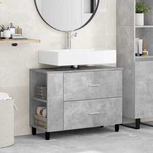 Imagine vidaXL Unitate Vanity pentru Baie Gri Beton 80 x 35 x 60 cm