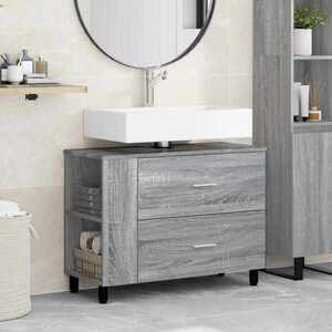 Imagine vidaXL Unitate Vanity pentru Baie Sonoma gri 80 x 35 x 60 cm