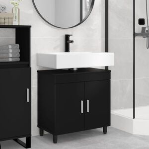 Imagine vidaXL Unitate Vanity pentru Baie Negru 60 x 35 x 60 cm Lemn prelucrat