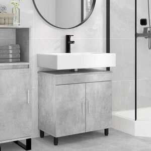 Imagine vidaXL Unitate Vanity pentru Baie Gri Beton 60 x 35 x 60 cm