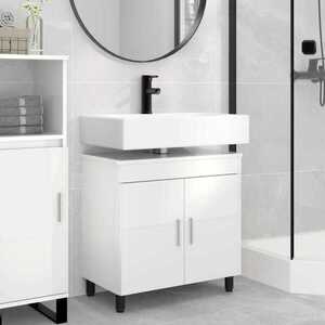 Imagine vidaXL Unitate Vanity pentru Baie Alb foarte lucios 60 x 35 x 60 cm