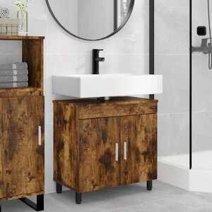 Imagine vidaXL Unitate Vanity pentru Baie Stejar fumuriu 60 x 35 x 60 cm