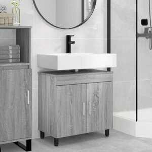 Imagine vidaXL Unitate Vanity pentru Baie Sonoma gri 60 x 35 x 60 cm