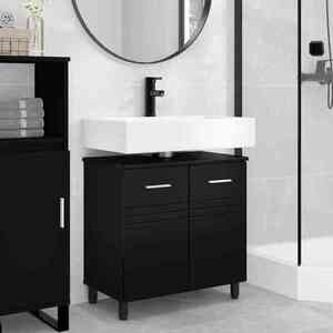 Imagine vidaXL Unitate Vanity pentru Baie Negru 60 x 35 x 60 cm Lemn prelucrat