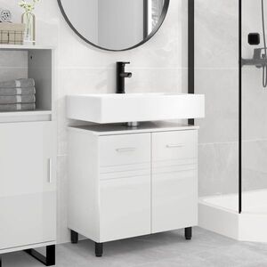 Imagine vidaXL Unitate Vanity pentru Baie Alb foarte lucios 60 x 35 x 60 cm