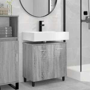 Imagine vidaXL Unitate Vanity pentru Baie Sonoma gri 60 x 35 x 60 cm