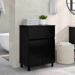 Imagine vidaXL Unitate Vanity pentru Baie Negru 60 x 35 x 80 cm Lemn prelucrat