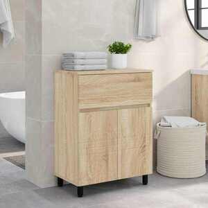 Imagine vidaXL Unitate Vanity pentru Baie Stejar Sonoma 60 x 35 x 80 cm