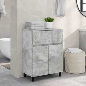 Imagine vidaXL Unitate Vanity pentru Baie Gri Beton 60 x 35 x 80 cm