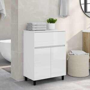 Imagine vidaXL Unitate Vanity pentru Baie Alb foarte lucios 60 x 35 x 80 cm