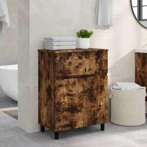 Imagine vidaXL Unitate Vanity pentru Baie Stejar fumuriu 60 x 35 x 80 cm
