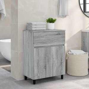 Imagine vidaXL Unitate Vanity pentru Baie Sonoma gri 60 x 35 x 80 cm