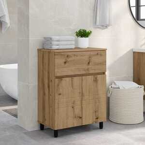Imagine vidaXL Unitate Vanity pentru Baie Stejar Artizanal 60 x 35 x 80 cm