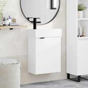 Imagine vidaXL Unitate de baie cu robinet Alb 45, 5 x 22, 5 x 84 cm