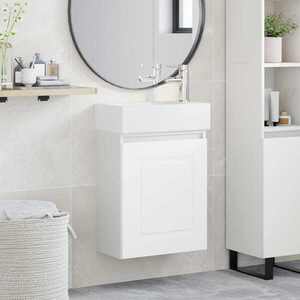 Imagine vidaXL Unitate de baie cu robinet Alb 45, 5 x 22, 5 x 84 cm