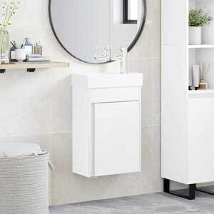 Imagine vidaXL Unitate de baie cu robinet Alb 40, 5 x 22, 5 x 62 cm