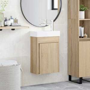 Imagine vidaXL Unitate de baie cu robinet Stejar Sonoma 40, 5 x 22, 5 x 62 cm