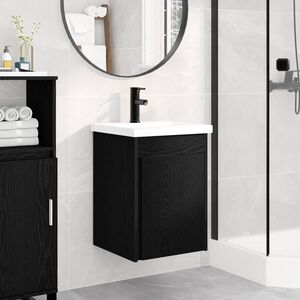 Imagine vidaXL Unitate de baie cu robinet Stejar Negru 42 x 40 x 74, 5 cm