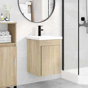 Imagine vidaXL Unitate de baie cu robinet Stejar Sonoma 42 x 40 x 74, 5 cm
