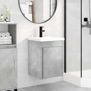 Imagine vidaXL Unitate de baie cu robinet Gri Beton 42 x 40 x 74, 5 cm
