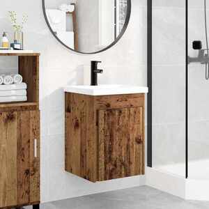 Imagine vidaXL Unitate de baie cu robinet Lemn vechi 42 x 40 x 74, 5 cm