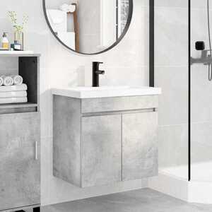 Imagine vidaXL Unitate de baie cu robinet Gri Beton 61 x 40 x 74, 5 cm