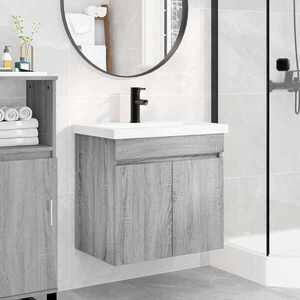 Imagine vidaXL Unitate de baie cu robinet Sonoma gri 61 x 40 x 74, 5 cm