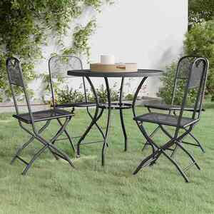 Imagine vidaXL Set mobilier grădină 5 piese antracit plasă metalică expandată