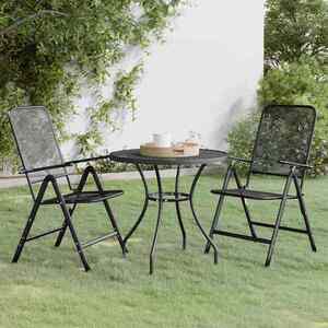 Imagine vidaXL Set mobilier grădină 3 piese antracit plasă metalică expandată