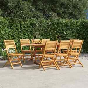 Imagine vidaXL Scaune pliante 8 buc 47x62x90 cm lemn masiv de tec