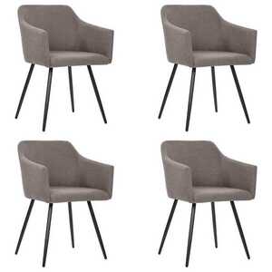 Imagine vidaXL Scaune de bucătărie, 4 buc., gri taupe, material textil