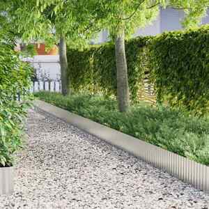Imagine vidaxl Bordură de gazon 1000 x 25 x 0, 03 cm Oțel galvanizat Argintiu