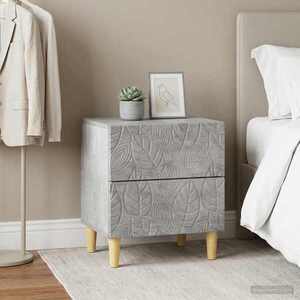 Imagine vidaXL Noptieră 2 buc. Gri Beton 43 x 34, 5 x 48 cm Lemn prelucrat