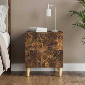 Imagine vidaXL Noptieră Stejar fumuriu 43 x 34, 5 x 48 cm Lemn prelucrat