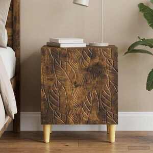 Imagine vidaXL Noptieră Stejar fumuriu 43 x 34, 5 x 50 cm Lemn prelucrat