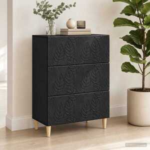 Imagine vidaXL Dulap cu sertare Negru 66 x 34, 5 x 90 cm Lemn prelucrat