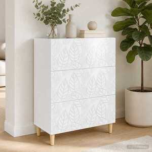 Imagine vidaXL Dulap cu sertare Alb foarte lucios 66 x 34, 5 x 90 cm
