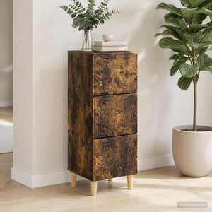 Imagine vidaXL Dulap cu sertare Stejar fumuriu 33 x 34, 5 x 90 cm